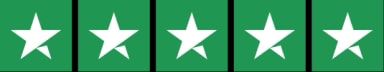 Five identical green square icons with white stars in the center, aligned horizontally, each consisting of five points.